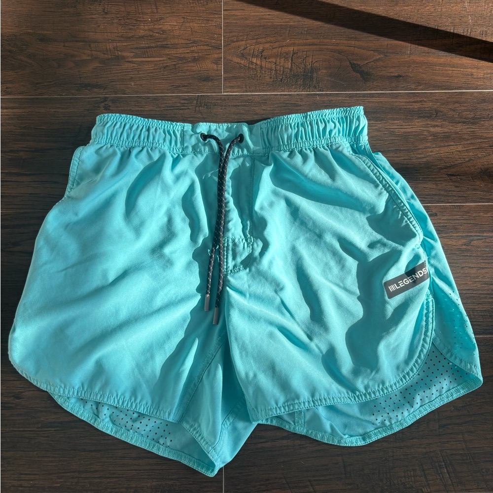Men’s Legends Luka shorts. 5” size S turquoise